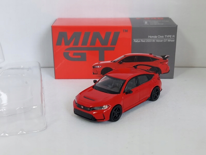 Mini Gt 1:64 Honda Civic Type R 2023 Lhd red Advan Gt wheels MGT00546L