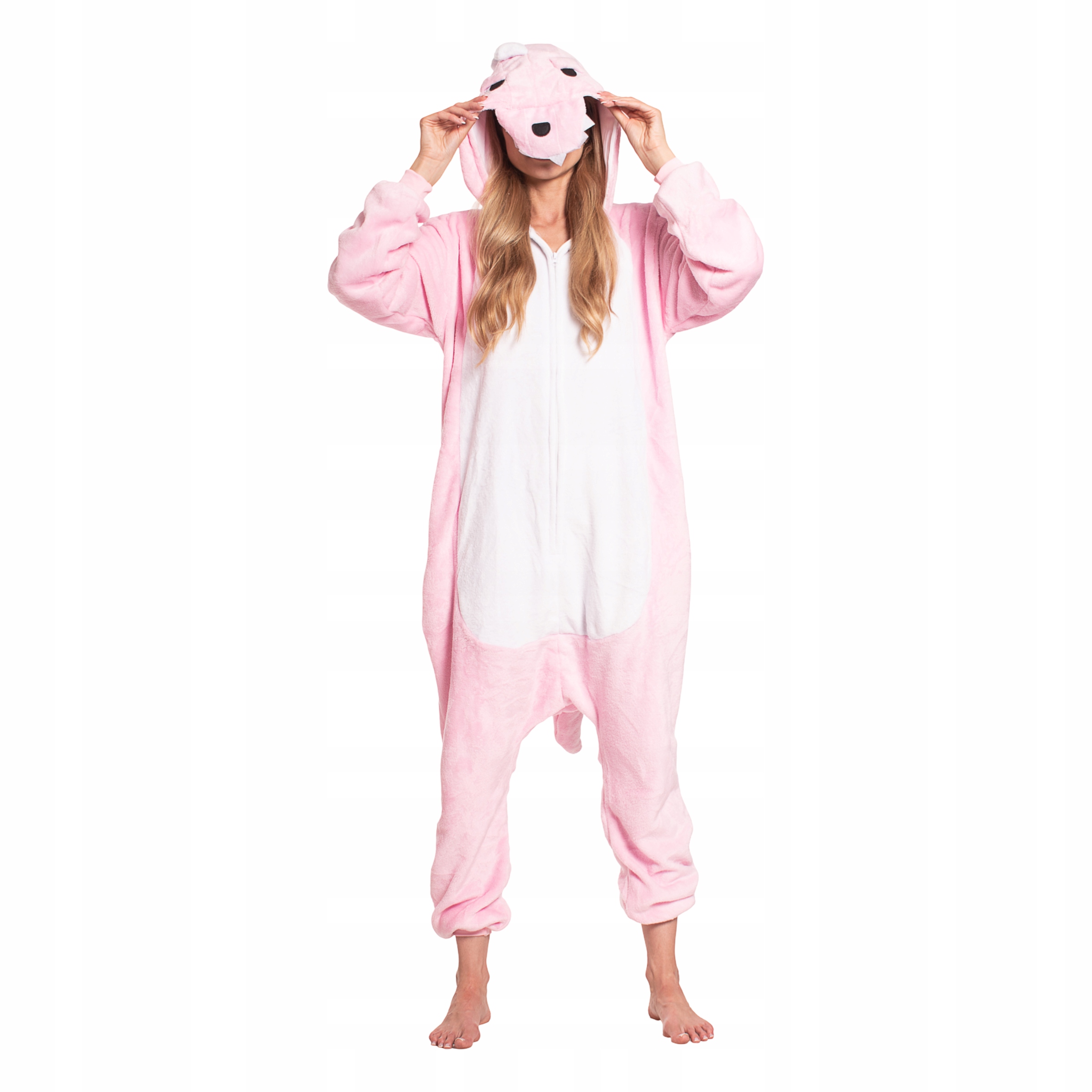 Dámské pyžamo kombinéza Kigurumi Onesie kostým Dinosaurus růžová 165-175 L