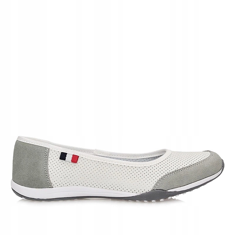 Dámské baleríny Filippo DP142/25 Wh Gr bílé, zasouvací, děrované, kožené