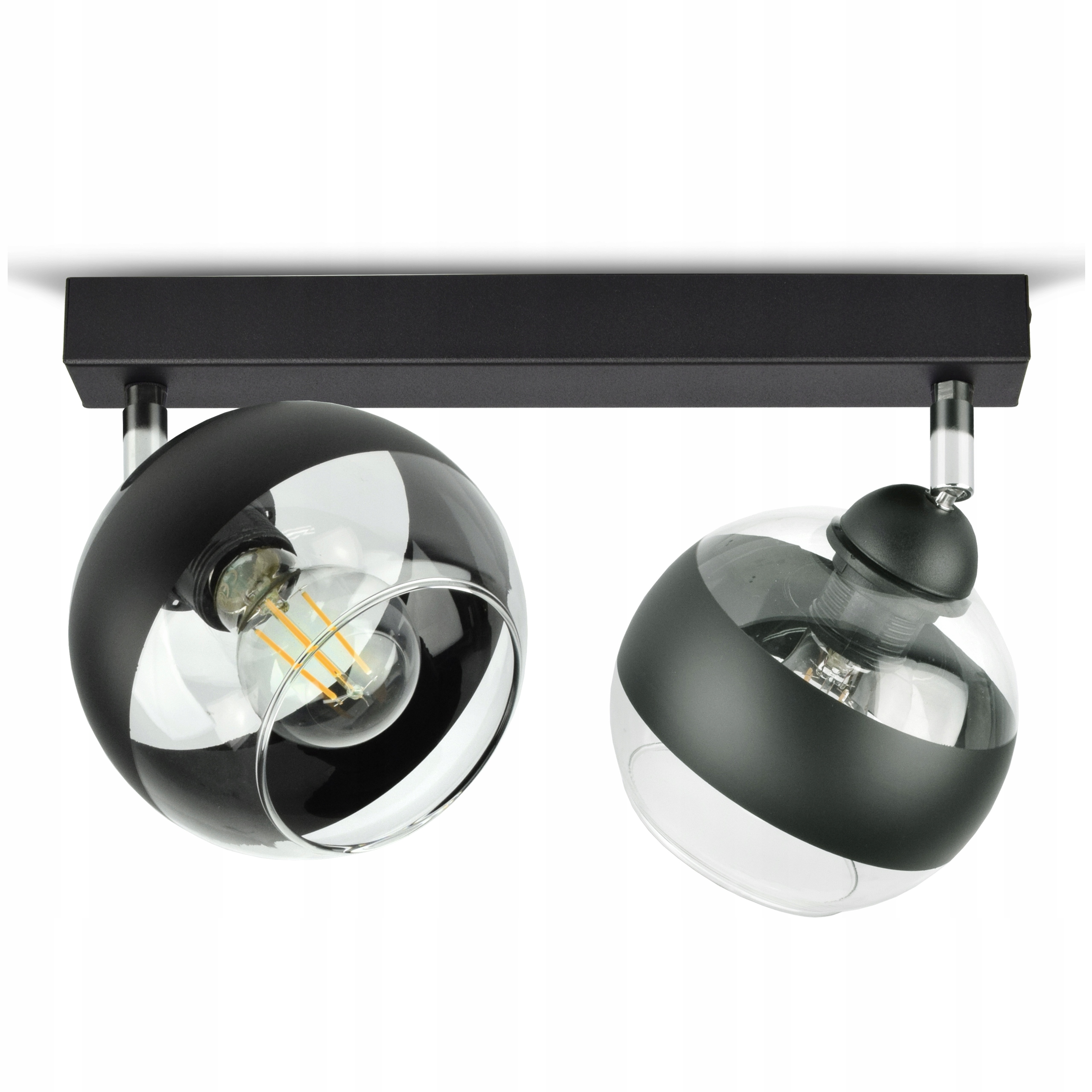 Závěsná stropní lampa Lustr Černá Skleněné Koule Black Belt BG2 Led E27