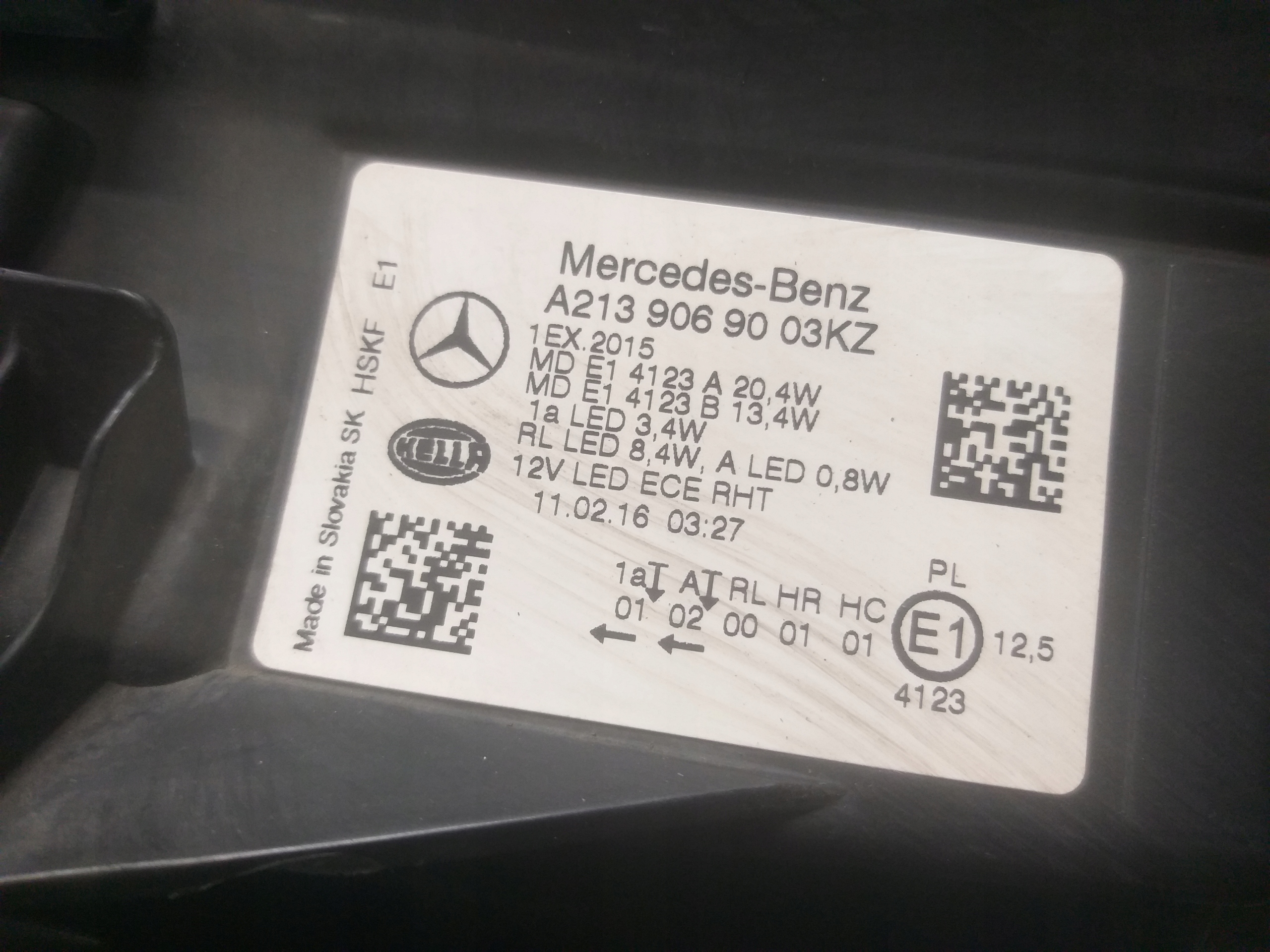 light front right MERCEDES E KLASA W213 FULL LED HP A2139069003