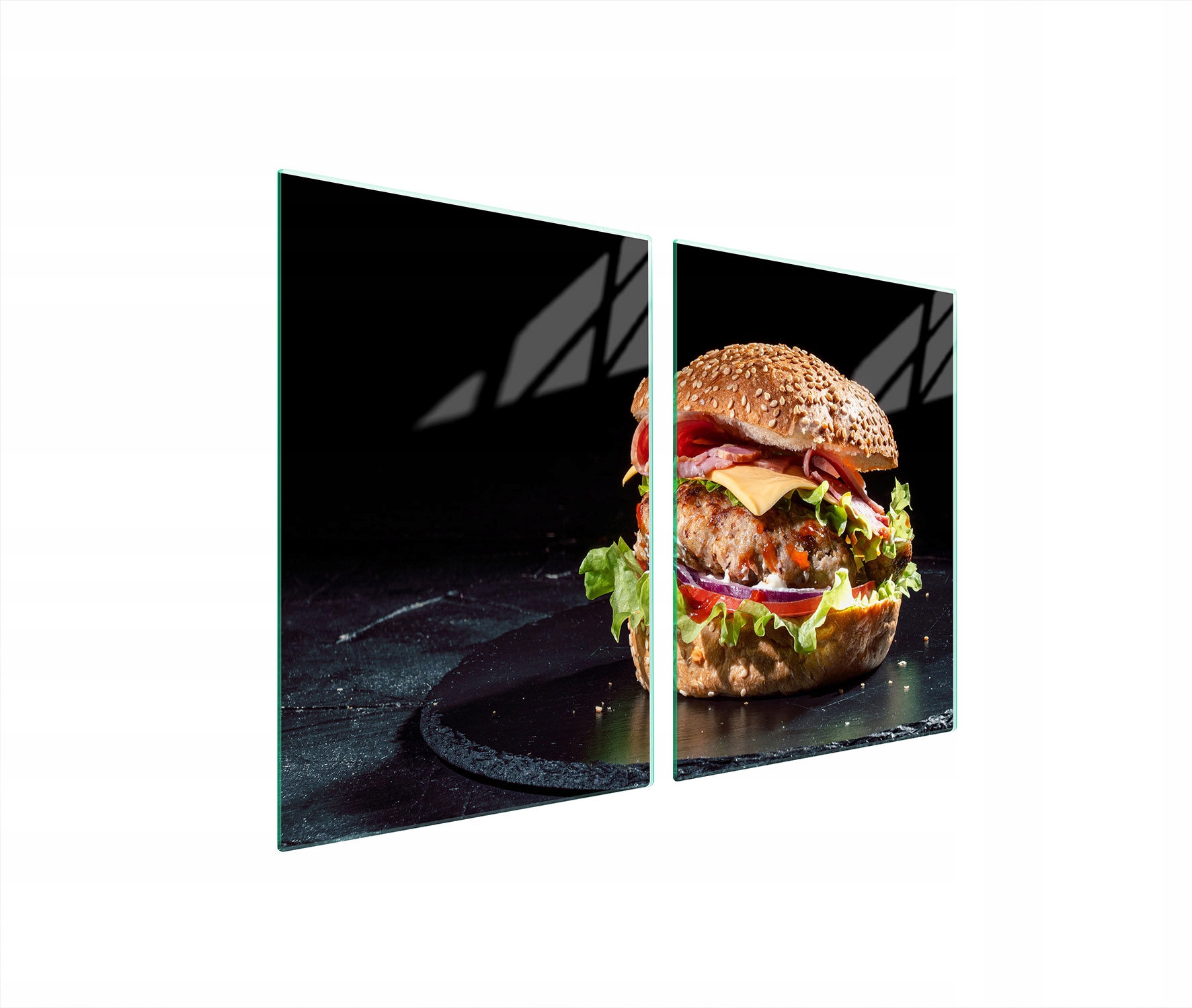 Skleněná Ochranná Deska Do Kuchyně 2x45x52 Hamburger Tvrzené Sklo
