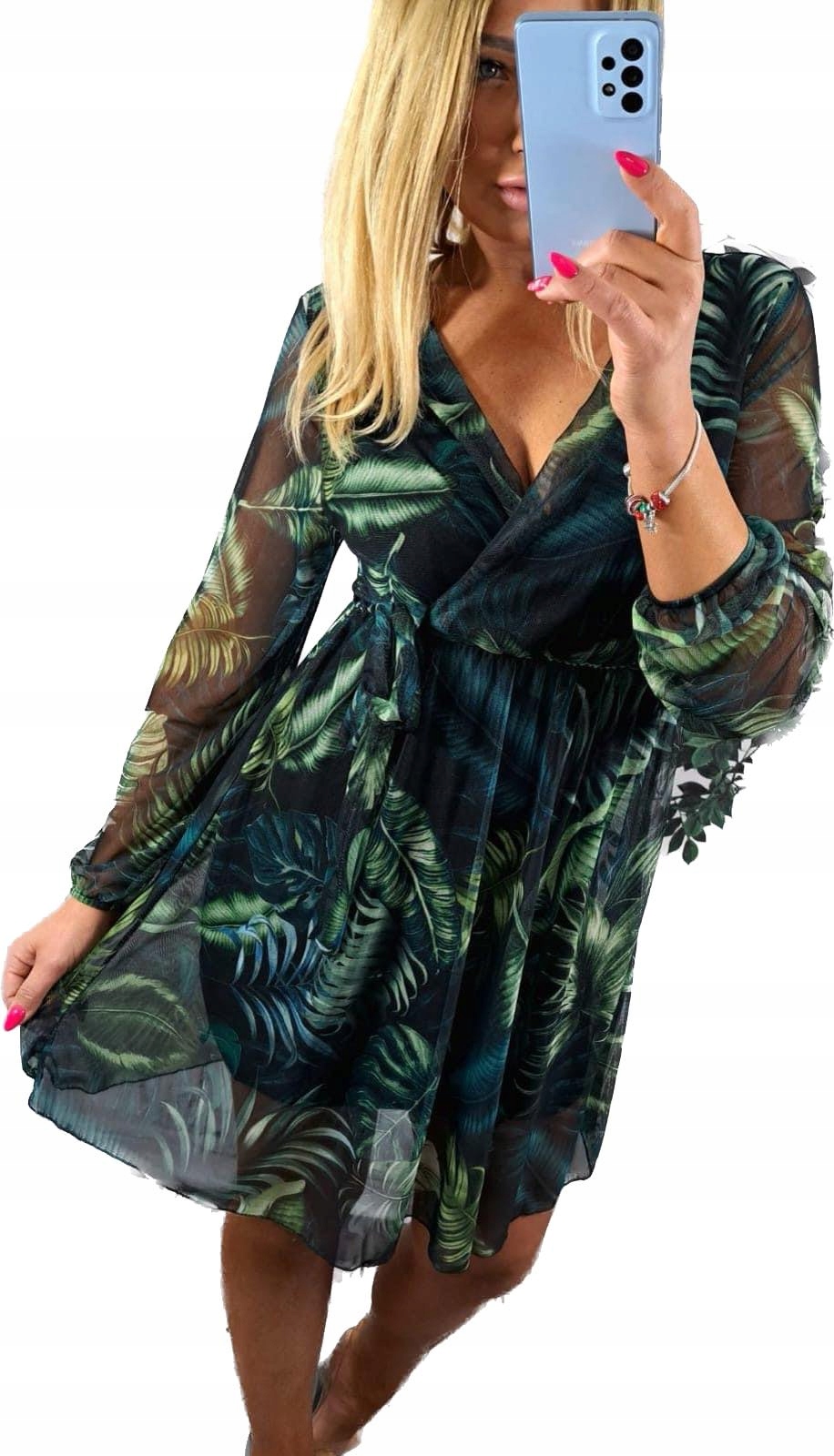 

V897 Sukienka Szyfon Kopertowa Wiązana r 46 (3XL)