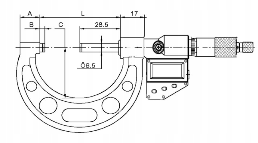 MIKROMETR ELEKTRONICZNY CYFROWY ZEWNĘTRZNY DIN863 ABS 175-200 mm 0.001 Marka Gimex