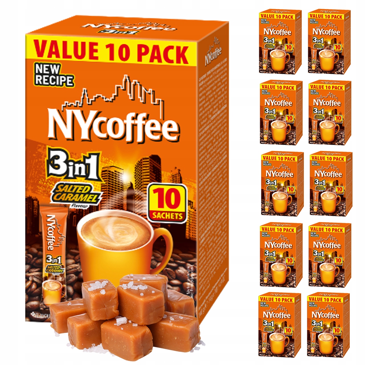 Kawa Rozpuszczalna Instant Napój Kawowy 3in1 3w1 Słony Karmel NYcoffe 10szt