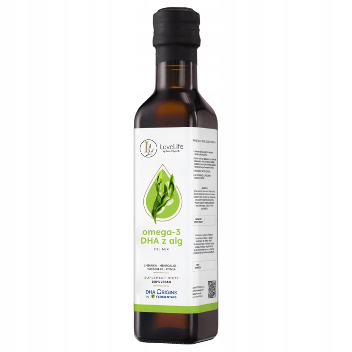 Omega-3 Dha z alg LoveLife formuła dla sprawności mózgu, vegan 250 ml