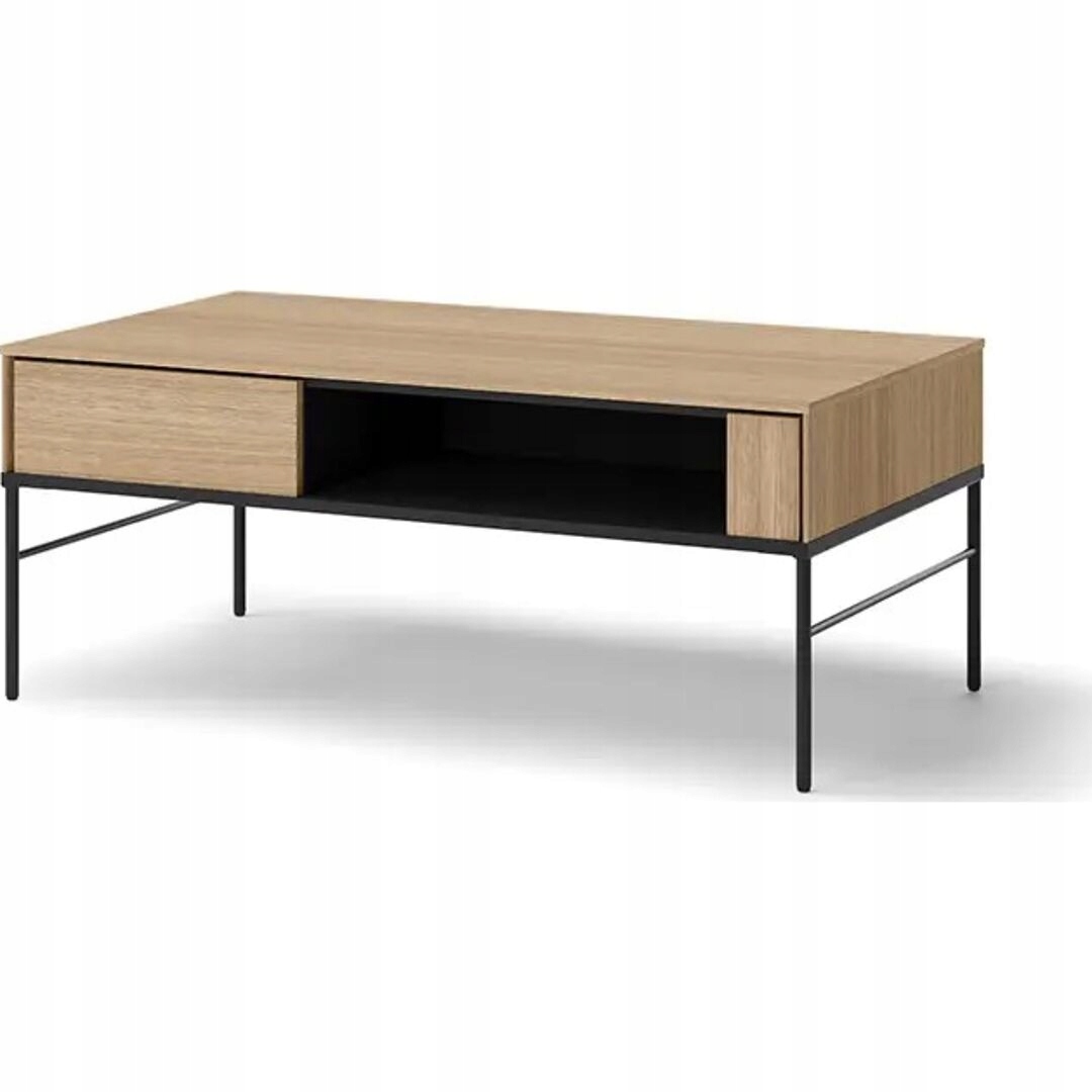 Stolik kawowy na nóżkach w stylu loft Visso VI-09 kolor Dąb linearny