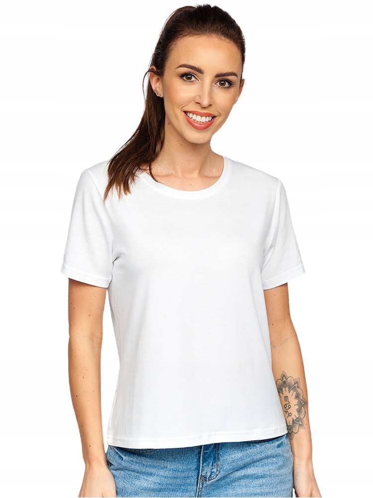 

T-shirt Damski Klasyczny Biały SD211 Denley_m