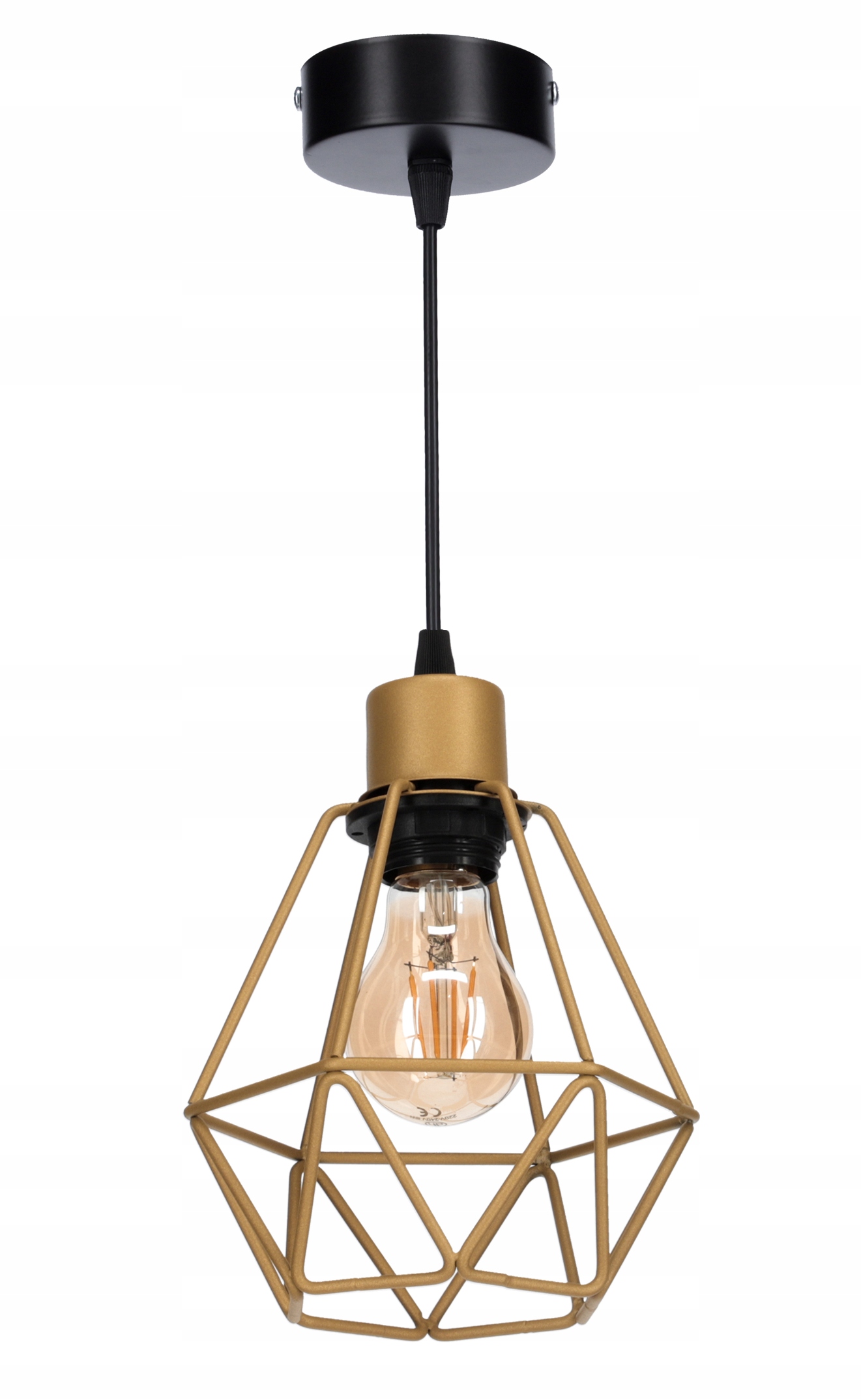 

Sufitowa Lampa Wisząca Żyrandol Gold 1 Diamond