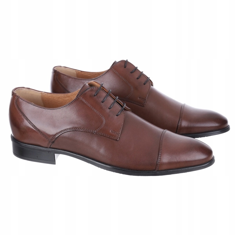 Pánské kožené polobotky elegantní Trio 3608-01-H-01-0 hnědé Kůže VEL.38