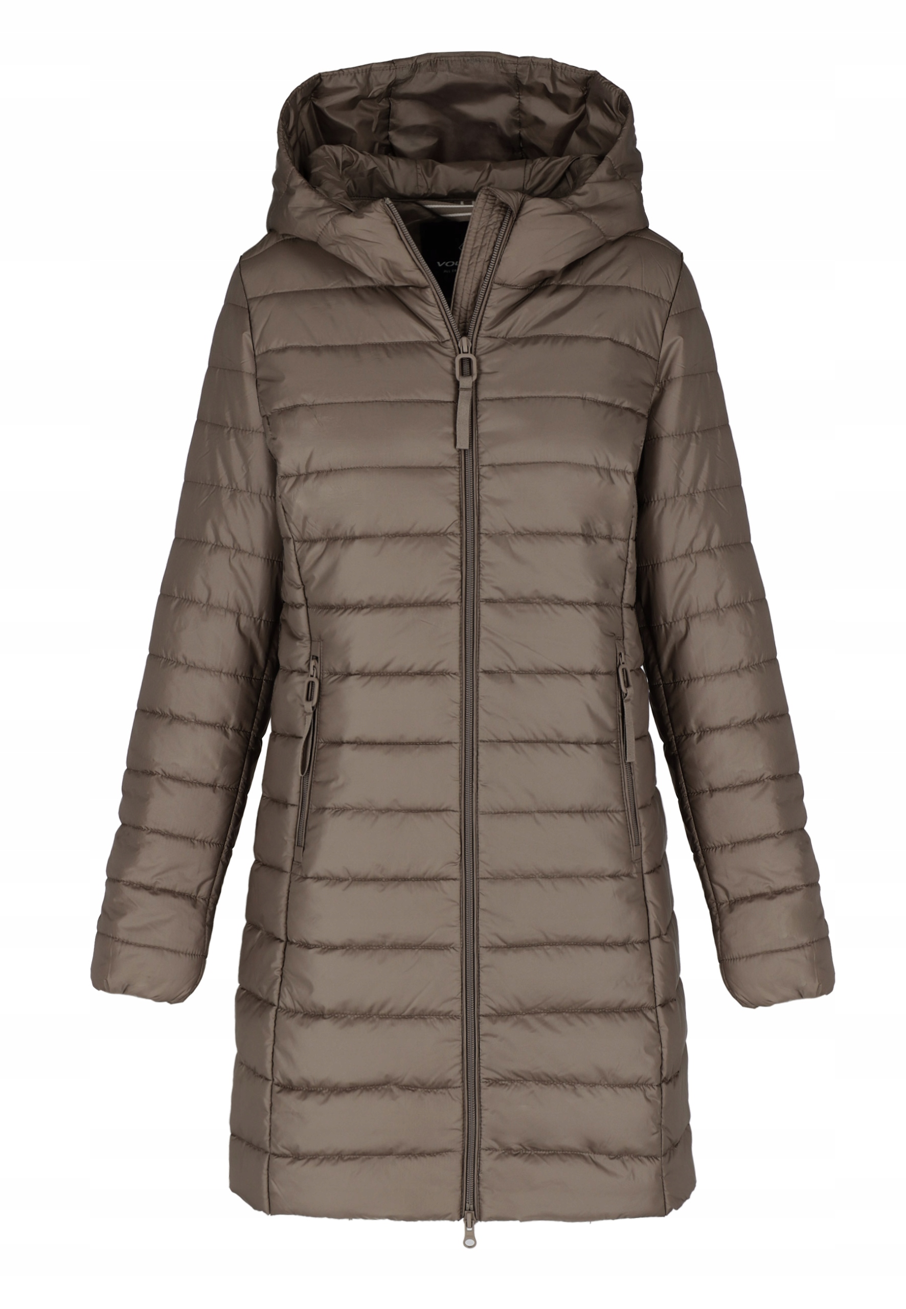 Damski Lekki Pikowany Płaszcz Brązowy Volcano J-salama XL