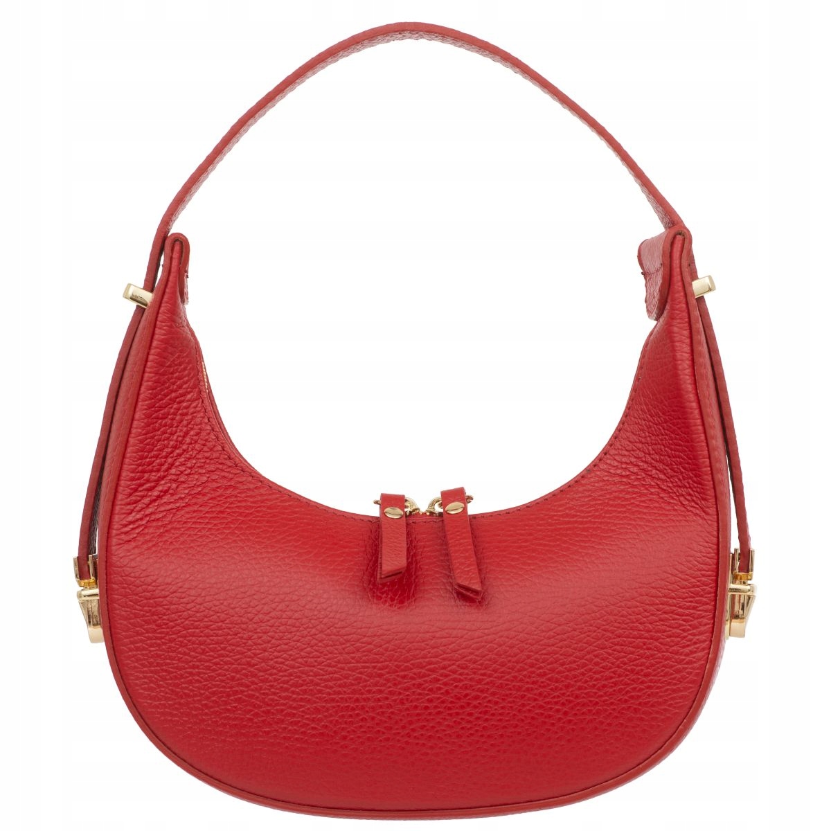 Mała Torebka Damska Skórzana Kaletnik Mezzaluna Czerwona