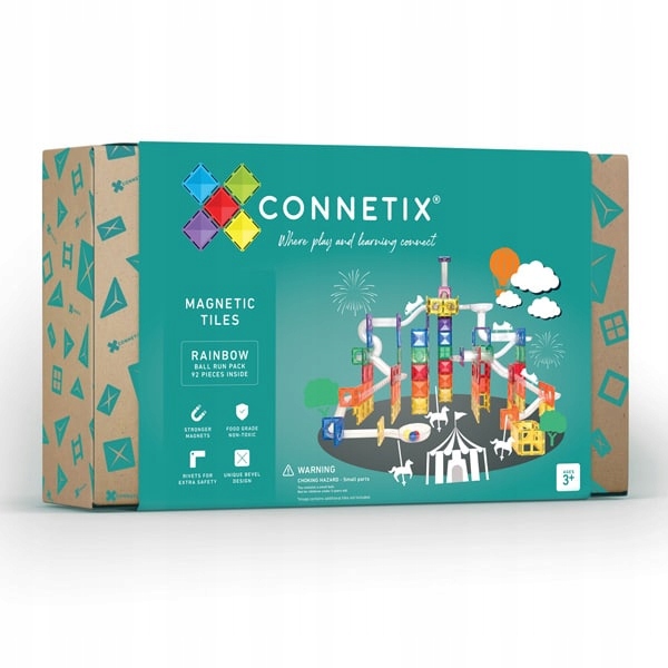 Klocki magnetyczne Connetix Ball Run Pack 92 el. dla dzieci 3 lata