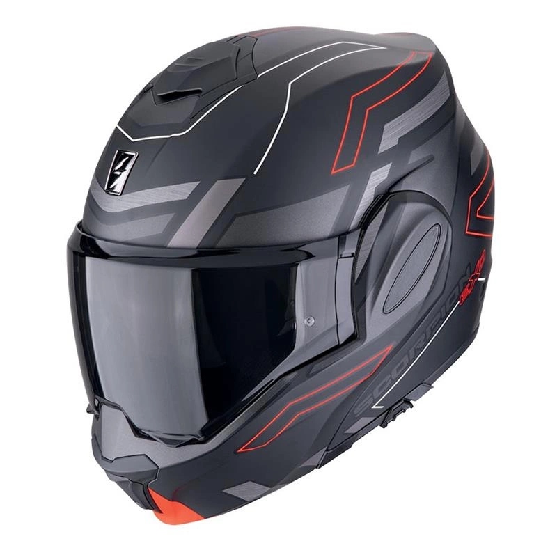 Čeľusťová prilba Scorpion Exo-tech Conquer Black/red čierna červená Darčeky