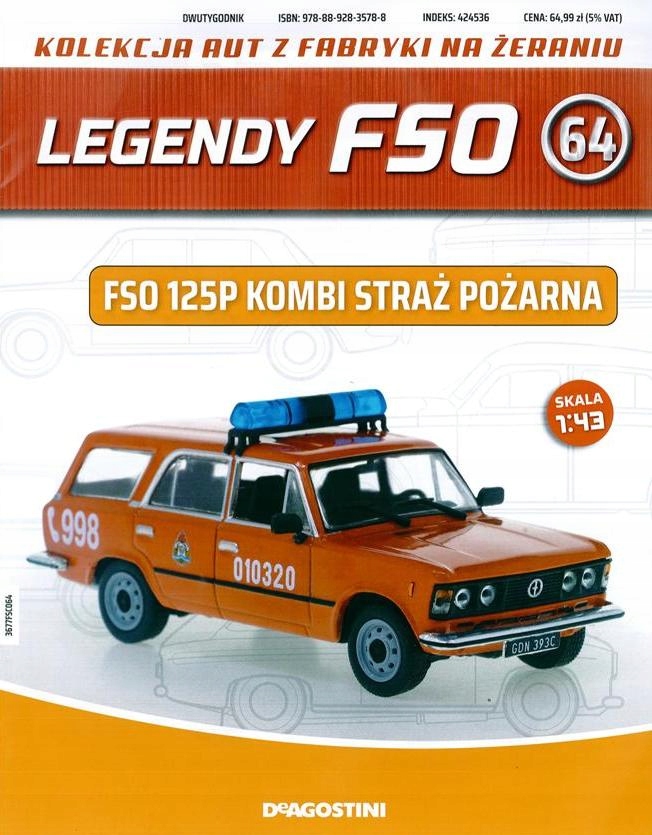LEGENDY FSO nr 64 - FSO 125P KOMBI STRAŻ POŻARNA