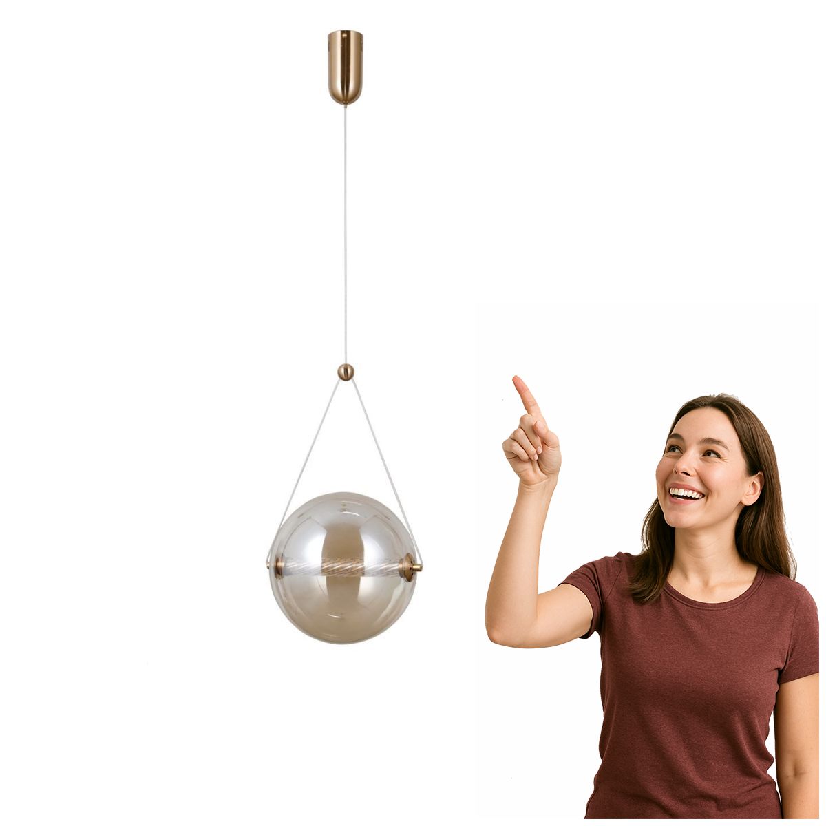 Moderná závesná Led lampa Rastia 12W Zlatý jantár Italux