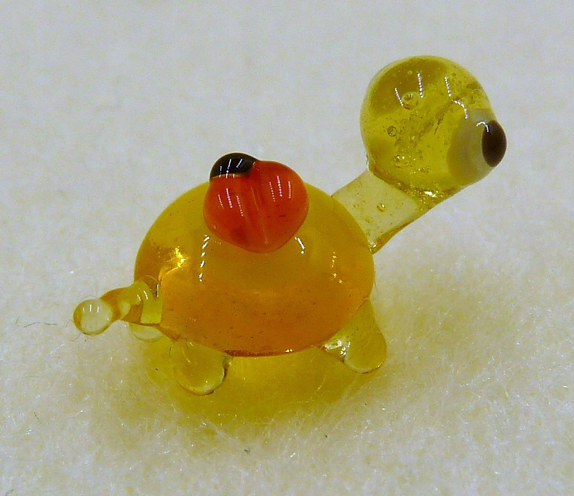 Figurka szklana Żółwik +biedronka Żółty FMs 1cm