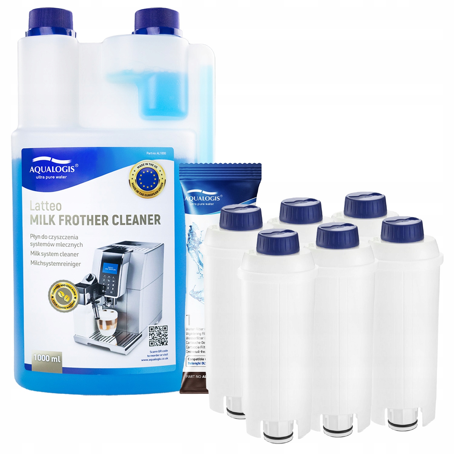 6x Filtr do kávovaru Delonghi AL-S002 Tekutina Latteo 1L