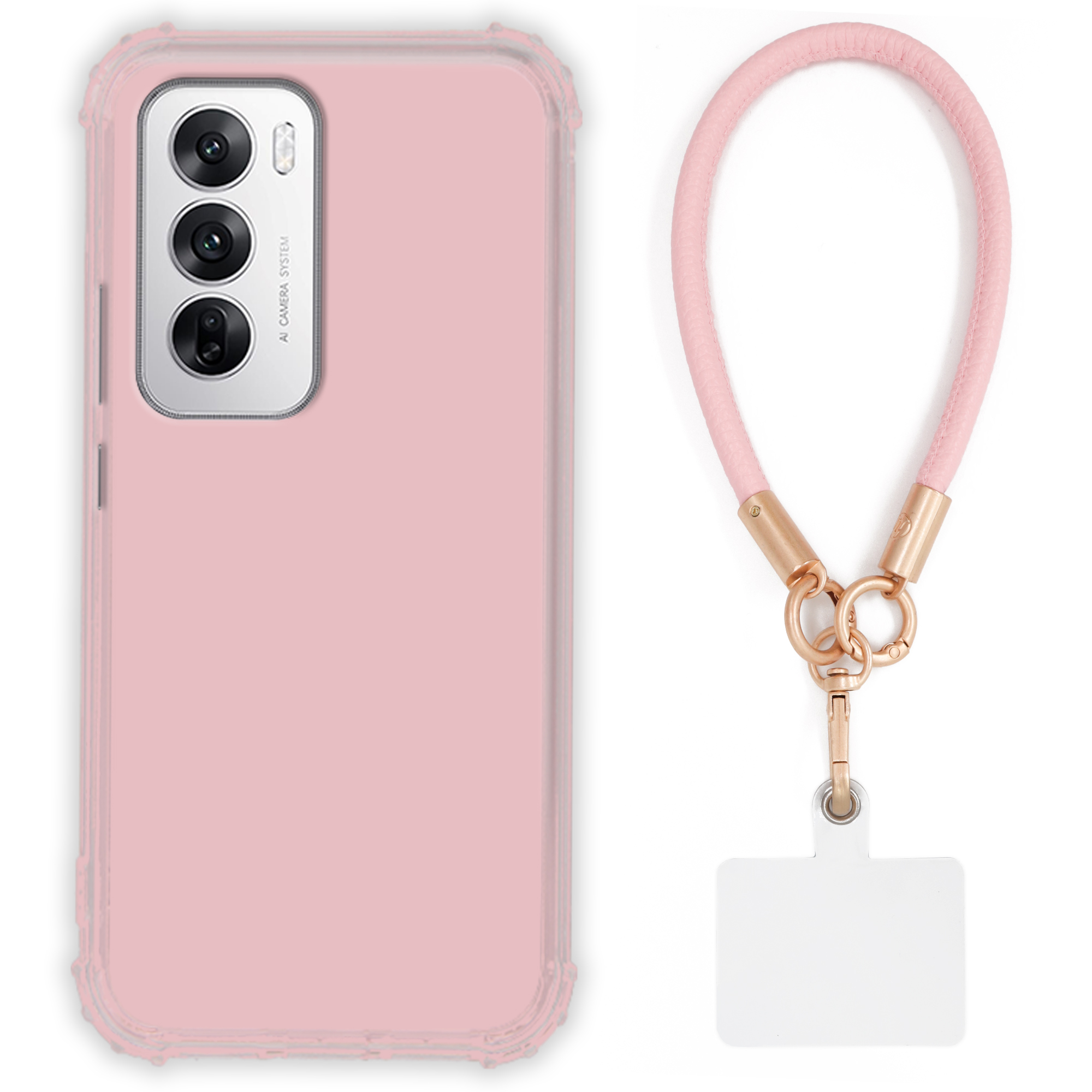 Pouzdro Pro Oppo Reno 12 5G Case Antishock Pinky Růžové vodítko Sada Odolné