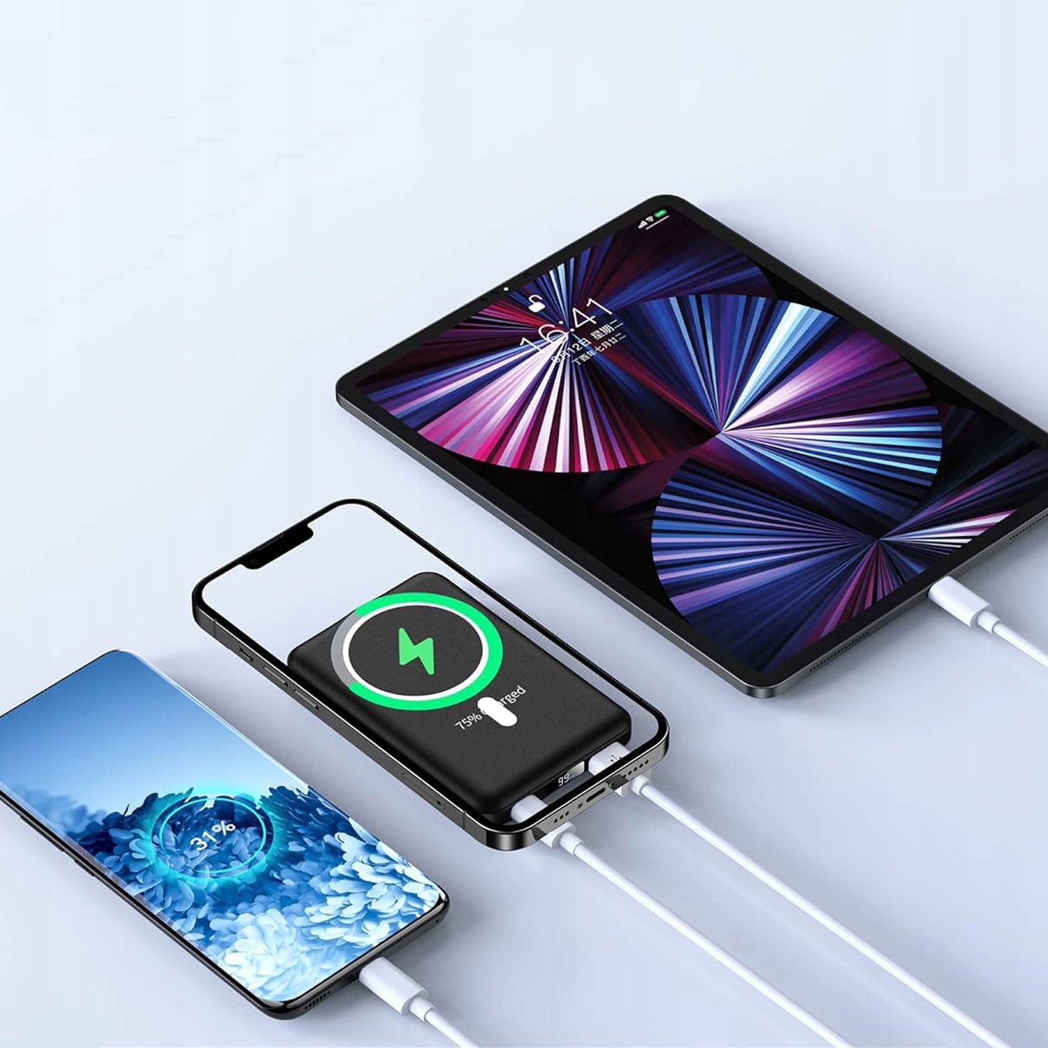 POWERBANK MAGNETYCZNY 10000MAH MAG-SAFE USB 5V2A 2.5W Kolor czarny