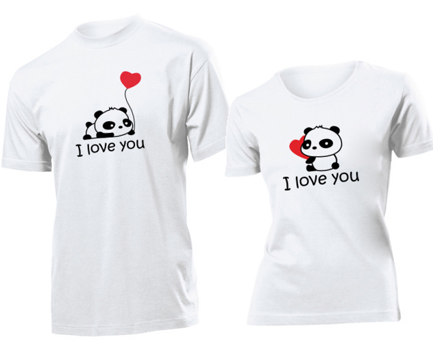

Koszulki dla par Kocham Cie Panda I Love You L