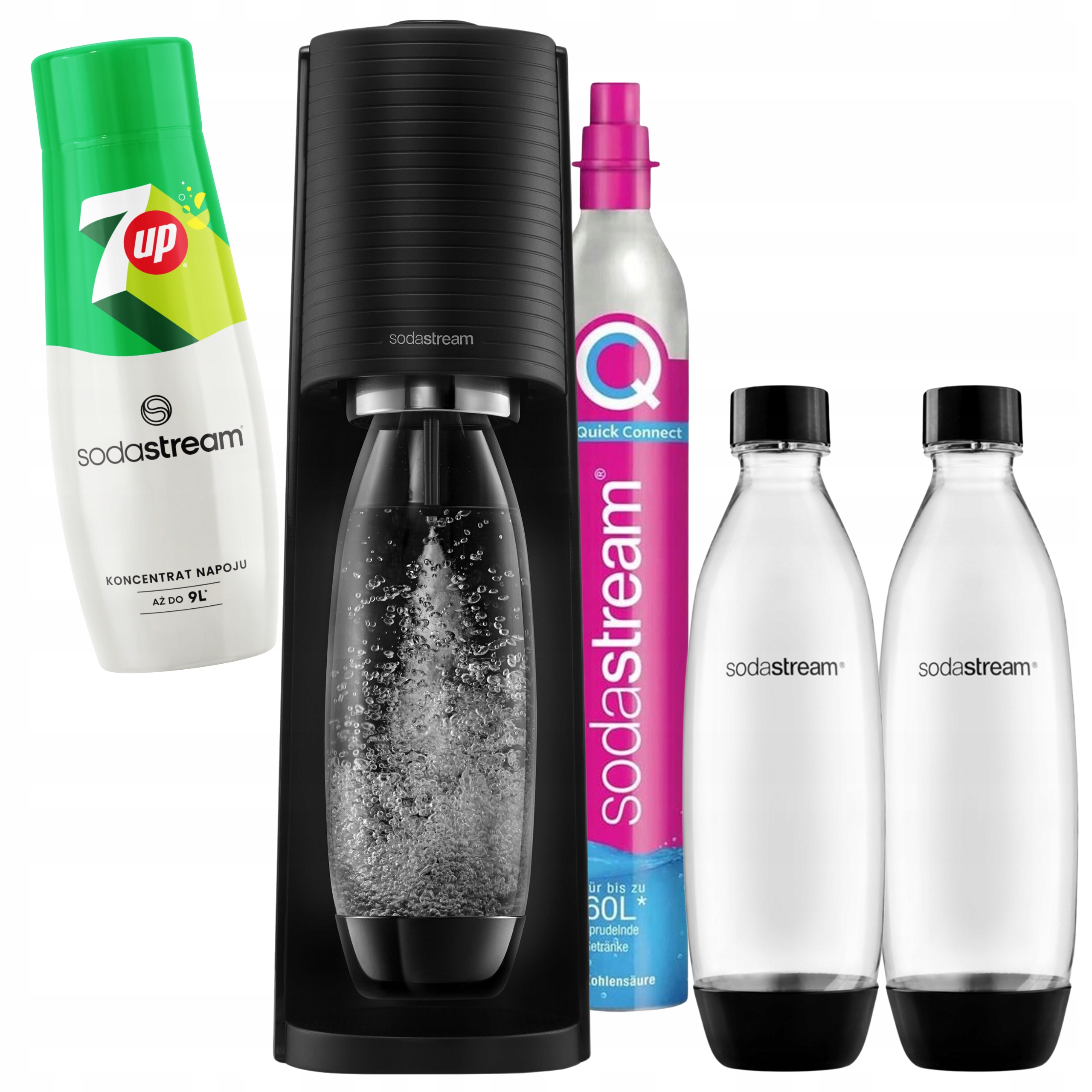 SodaStream Terra saturátor na sýtenie vody 2 fľaše 1L Sirup 7UP