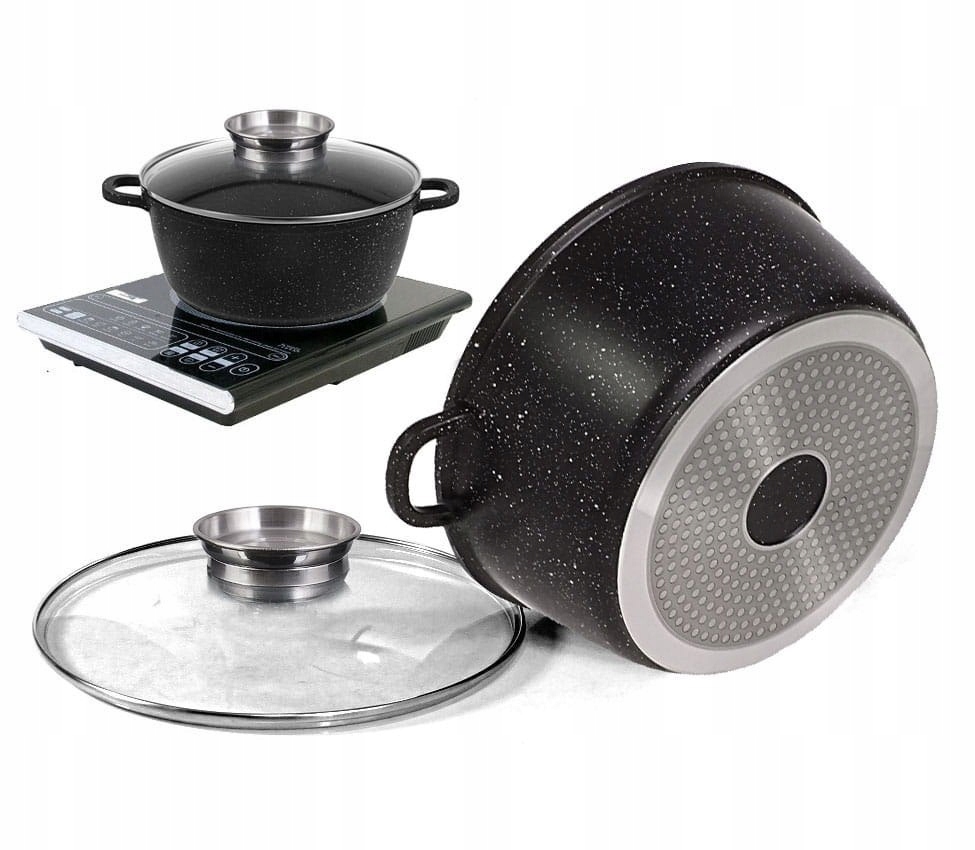 ZESTAW GARNKÓW Z POWŁOKĄ MARMUROWĄ 8 EL. BRUNBESTE Kolor czarny