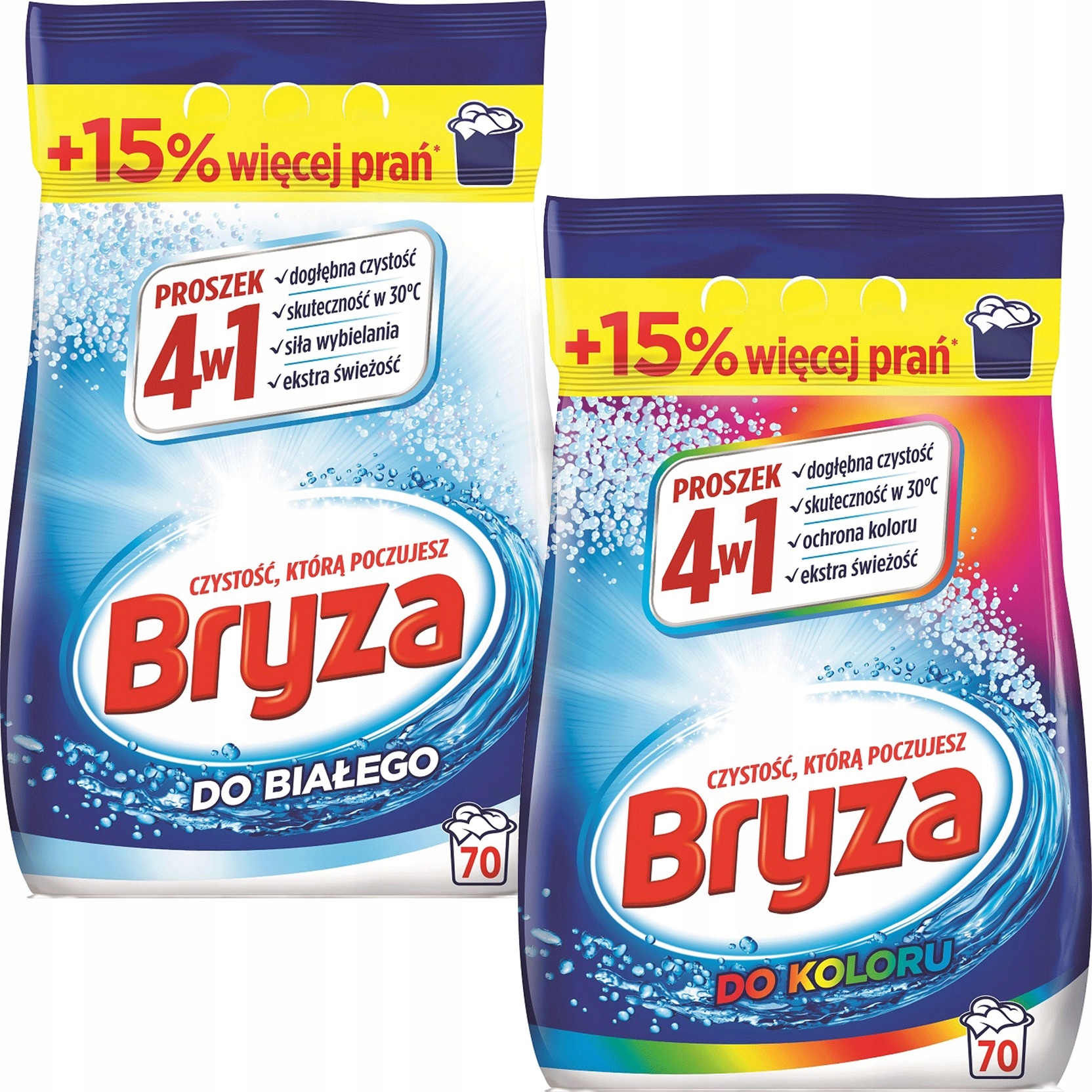 Levně Bryza Sada Prášek na praní barvy & pro bílou 4v1 2x 4.55 kg 140 Praní