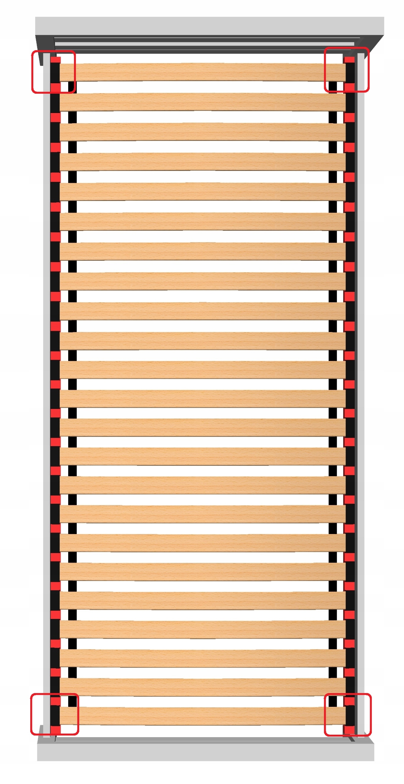 Stelaż łóżka z listew sprężynujących FLEX 160x70 Regulacja bez regulacji