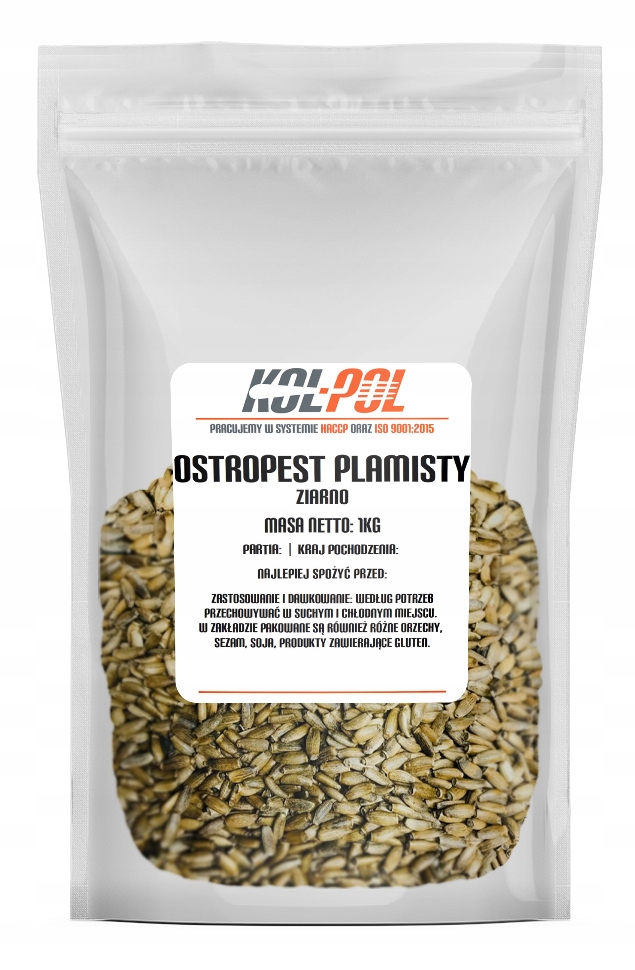 

Ostropest Plamisty Ziarno 1000g Naturalny 1kg