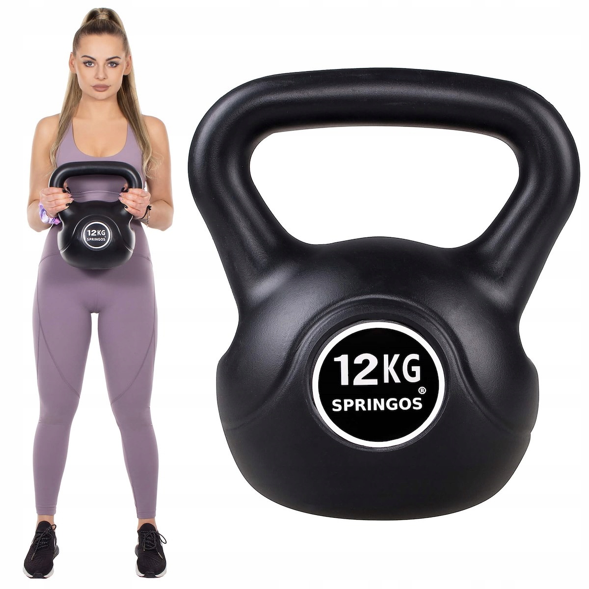 

Kettlebell Odważnik Hantla 12kg Kula Hantel Czarny