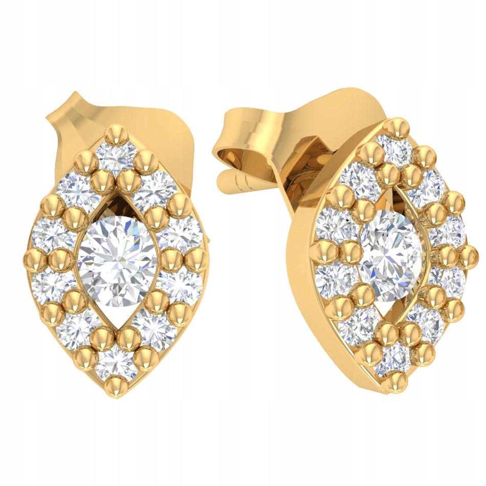 Zlaté Náušnice Se Zirkony Na Tyčinku Pr. 585