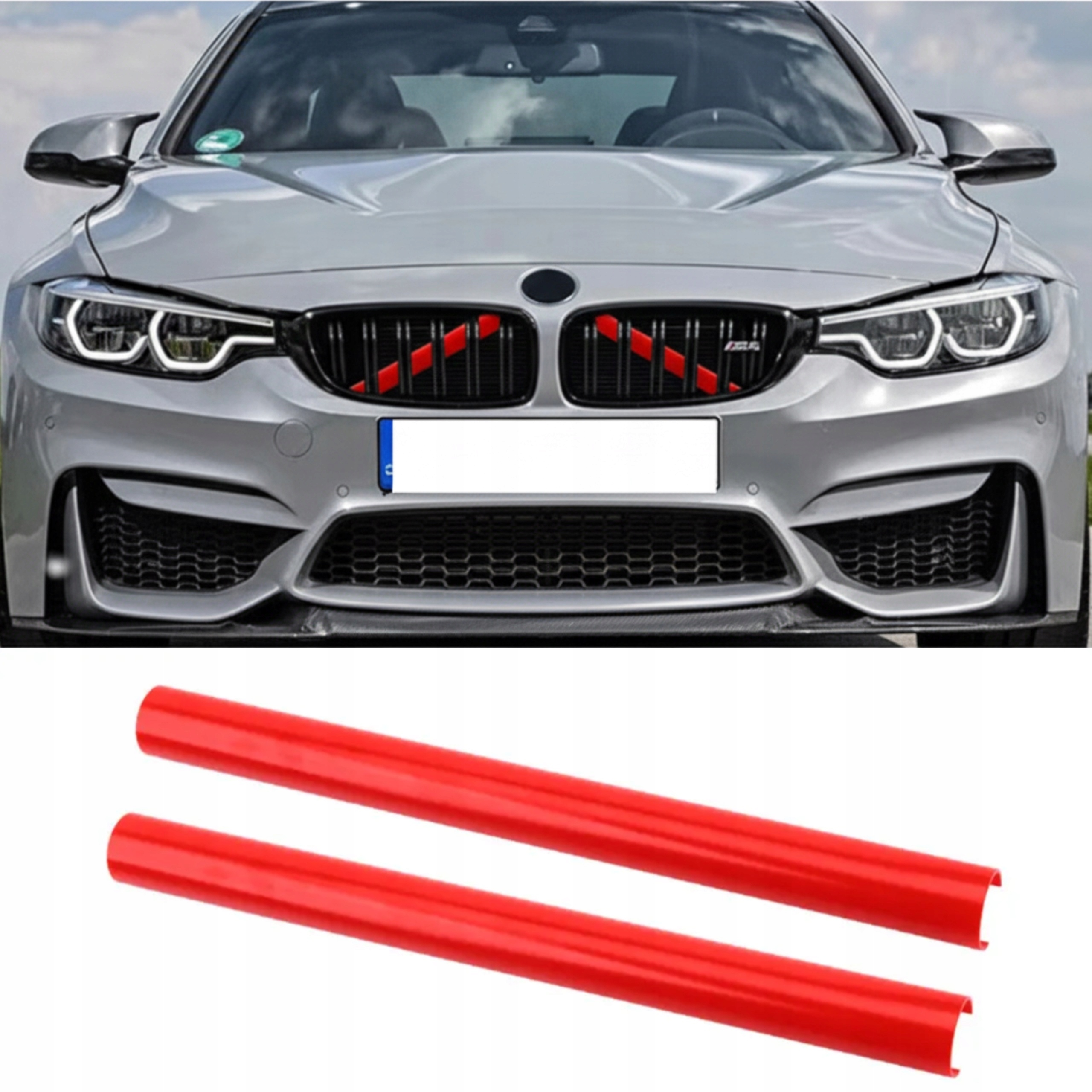 Nakładki na wsporniki rozpórki Grilla do Bmw F20 F30 F32 F34 F36 czerwone