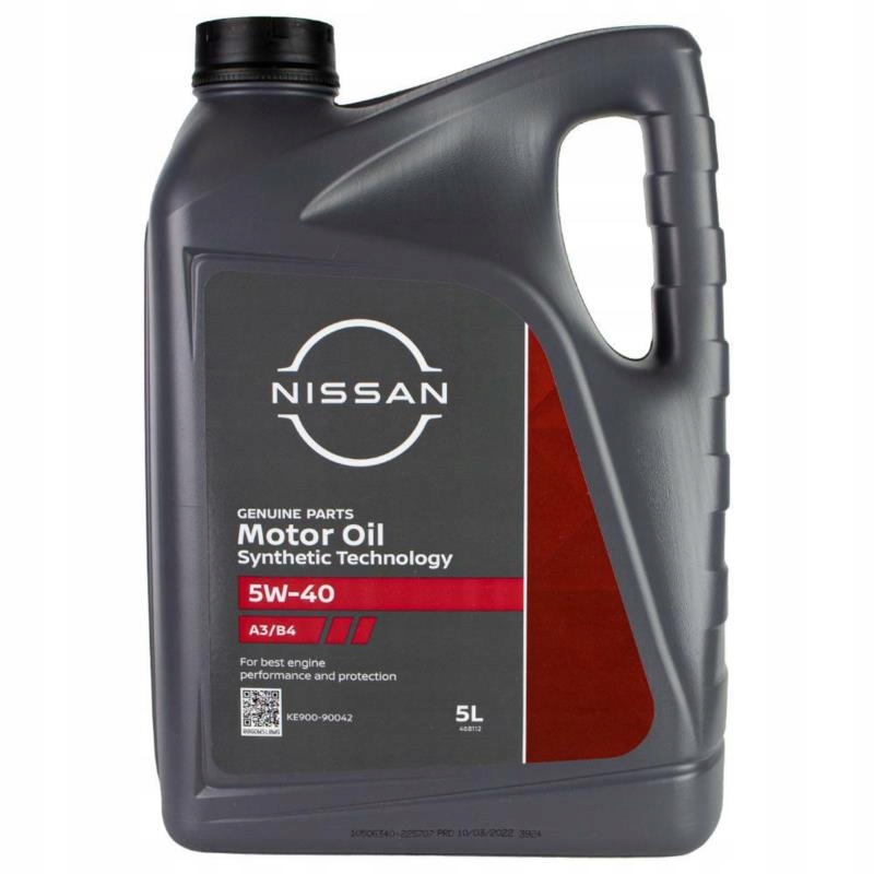 Nissan Motor Oil A3/B4 5W40 5L olej silnikowy Oem