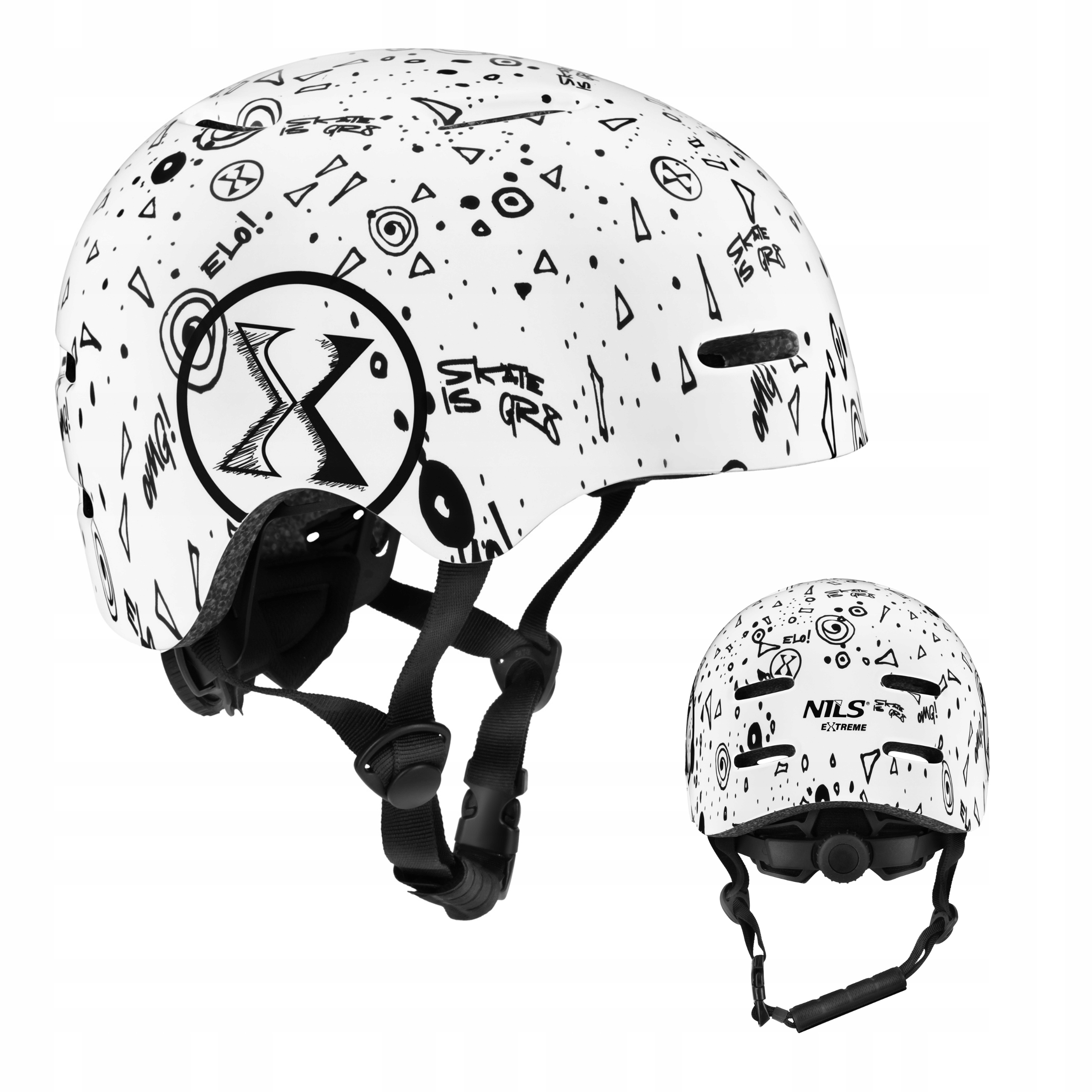 Bezpečná přilba na kolo Kolečkové brusle Nils Extreme Bílá L 58-61 cm Regulace