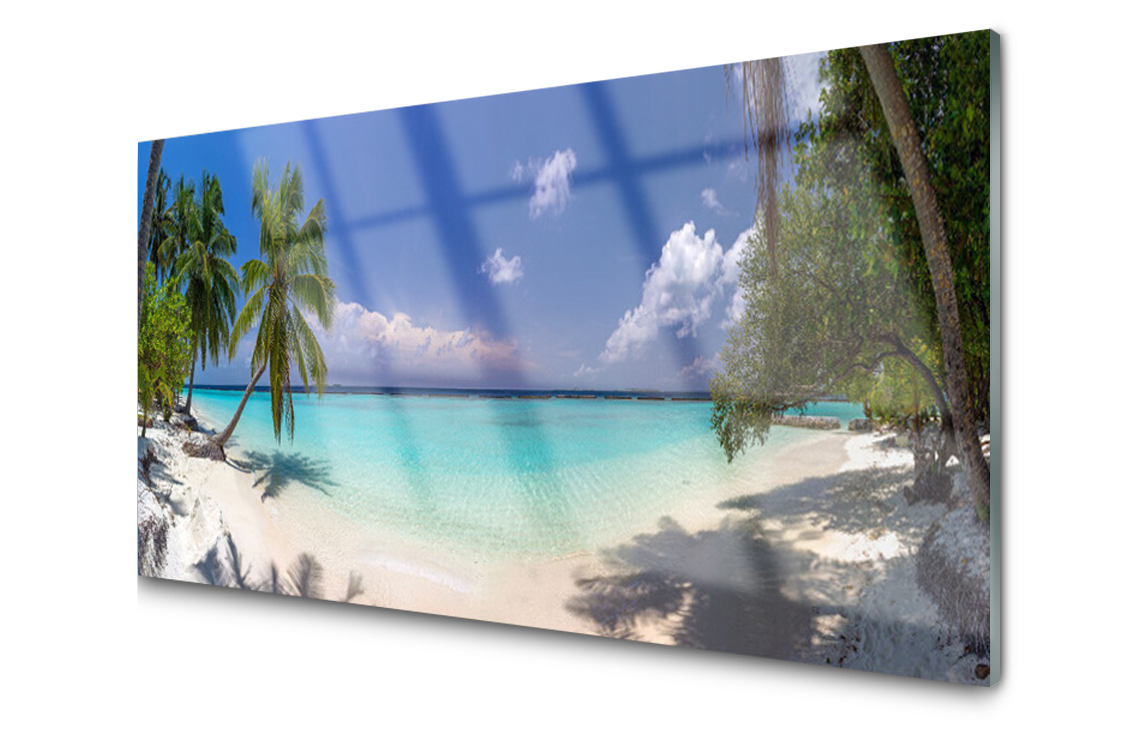 

Panel szklany dekor Morze Plaża Palma 140x70