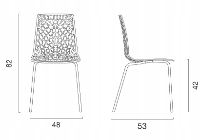 KRZESŁO DO JADALNI SZARE NOWOCZESNE KRZESŁO CHROM Głębokość mebla 53 cm