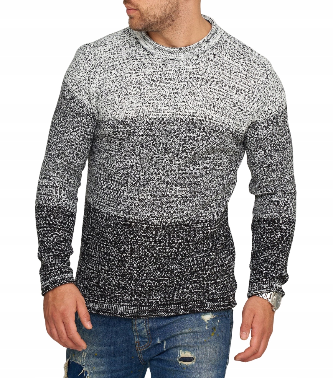 Pánský Svetr Stínovaný Svetr Ombre XXL