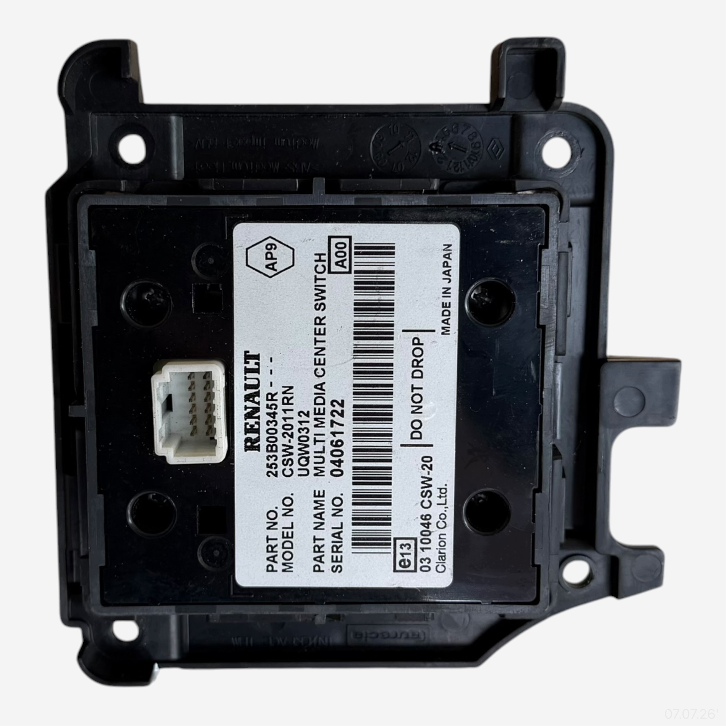 control panel switch RENAULT MEGANE III 253B00345R