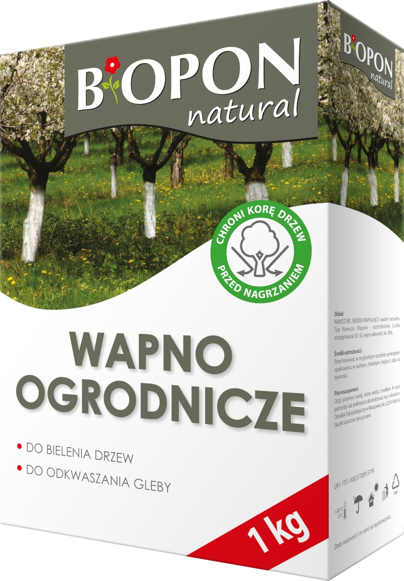 

Wapno ogrodnicze do bielenia drzew Biopon 1kg