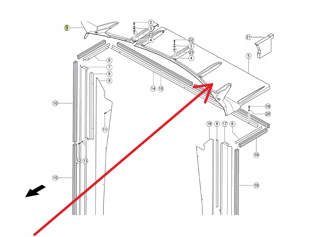 565335 2 Element dachu kabiny Part manufacturer Claas