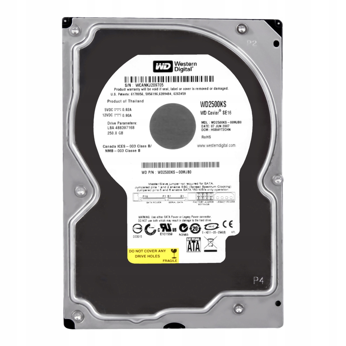 Wd Caviar 250GB 7.2K 16MB Sata II 3.5'' WD2500KS