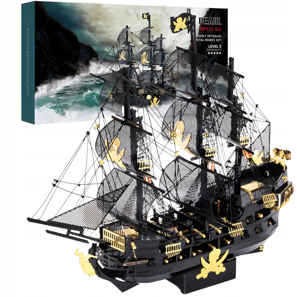 Piececool Puzzle Metalowe Model 3D Statek Czarna Perła