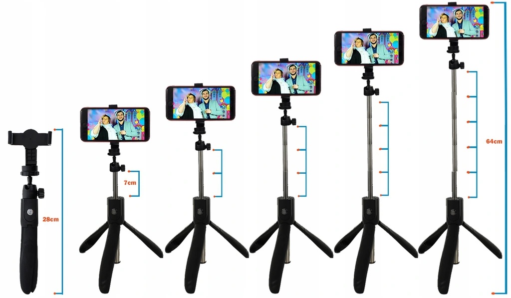 SELFIE STICK ZE STATYWEM PILOT BEZPRZEWODOWY Łączność bezprzewodowa