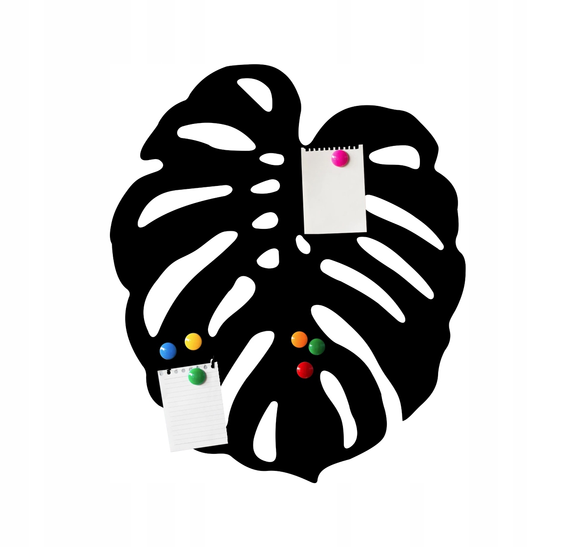 

Tablica liść monstera 45x38cm na magnesy czarny