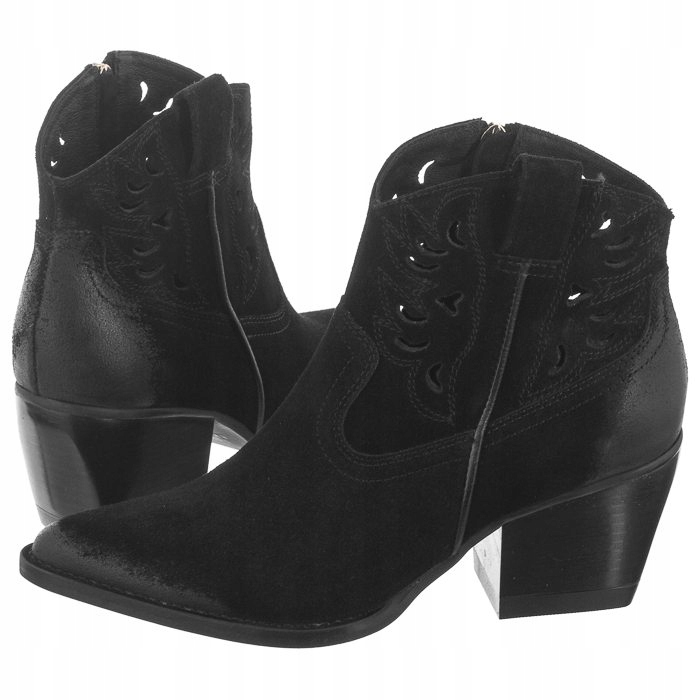 

Buty Damskie Botki Kowbojki Carinii B5491 Czarne