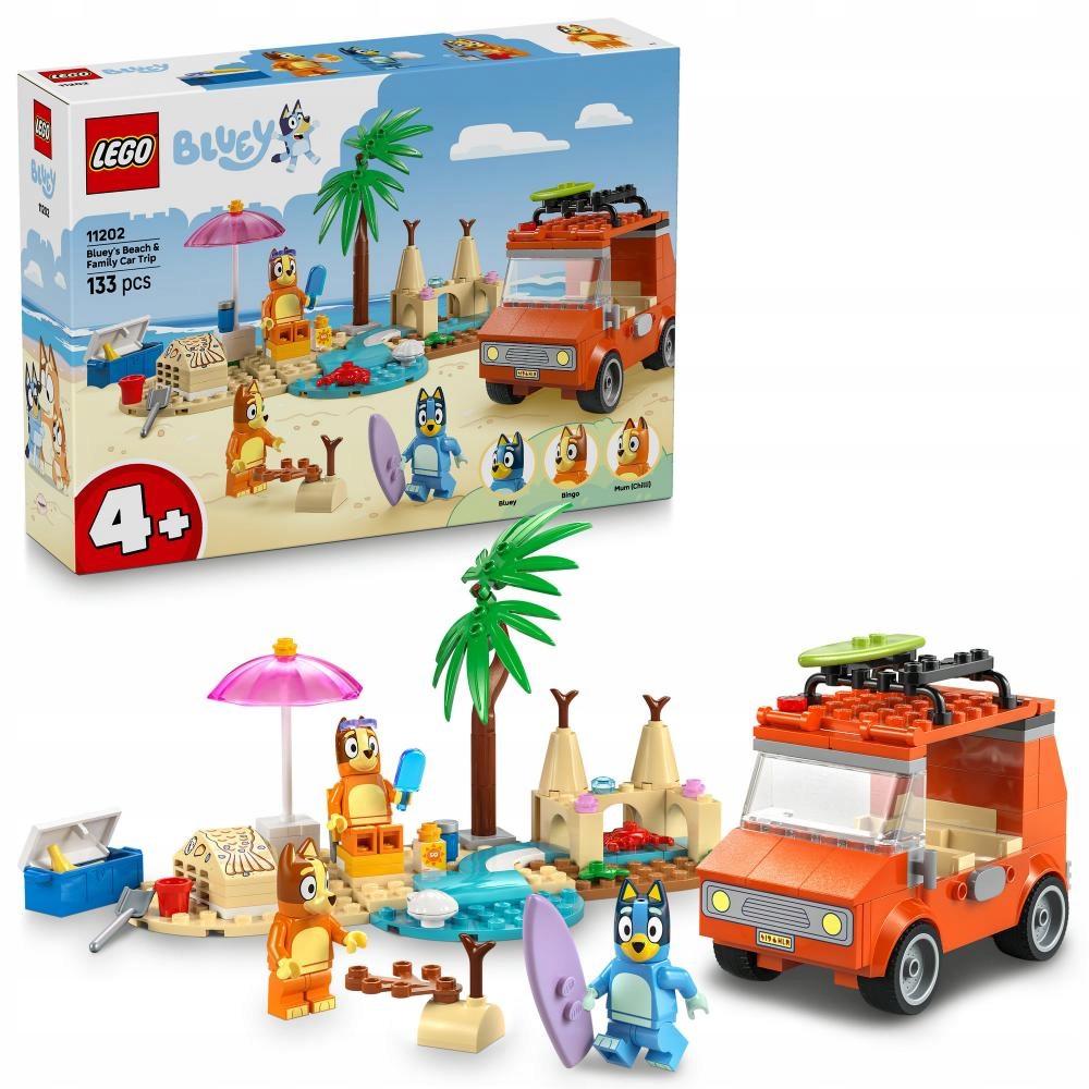 Lego 11202 Bluey Blue a rodinný výlet autem