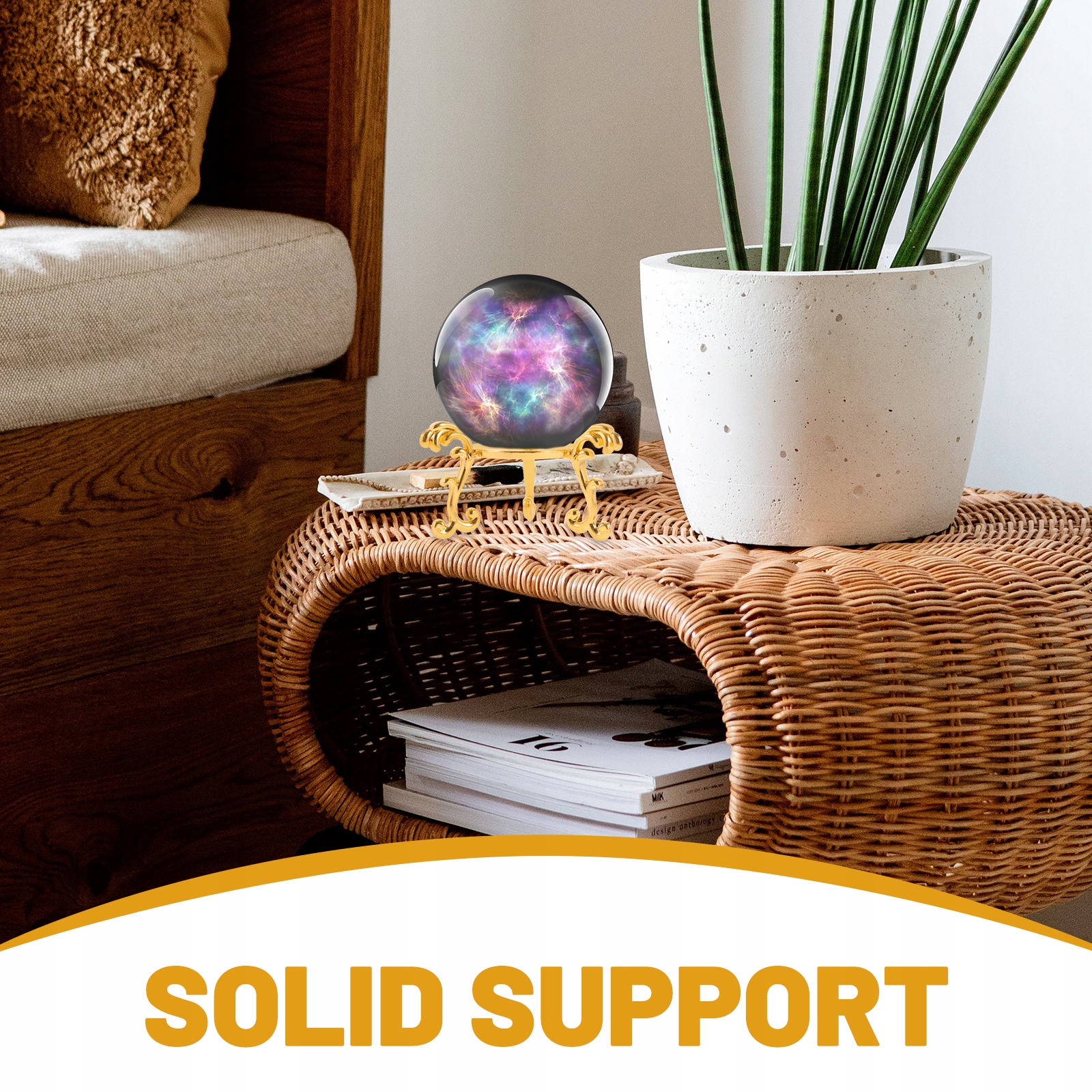 STOJAK NA KRYSZTAŁOWĄ KULĘ Z NIERDZEWNEJ STALI UCHWYT EKSPOZYCYJNY Marka bez marki