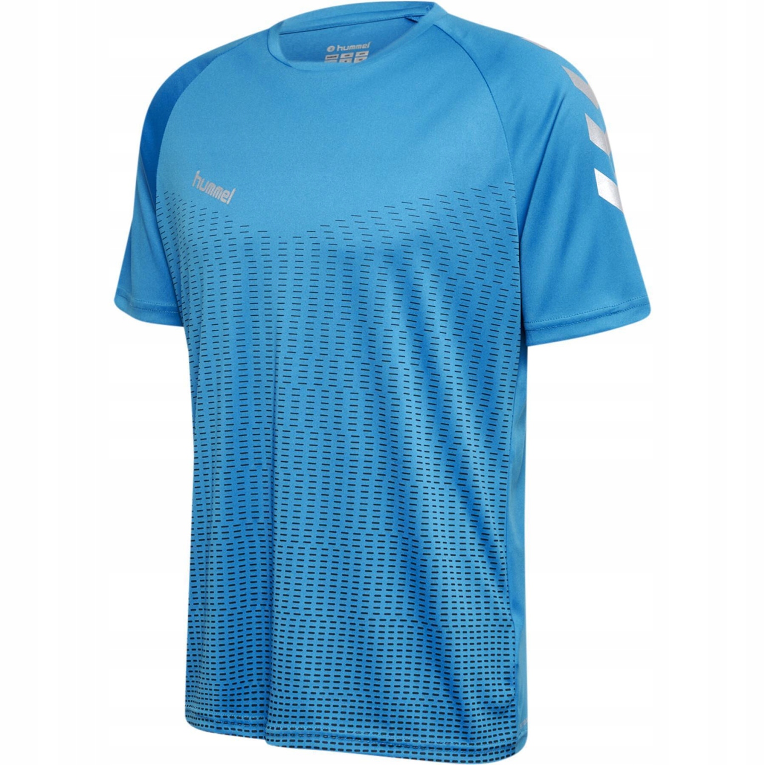 Hummel Niebieska Sportowa Koszulka Z Krótkim Rękawem Logo Vne Hmr__l