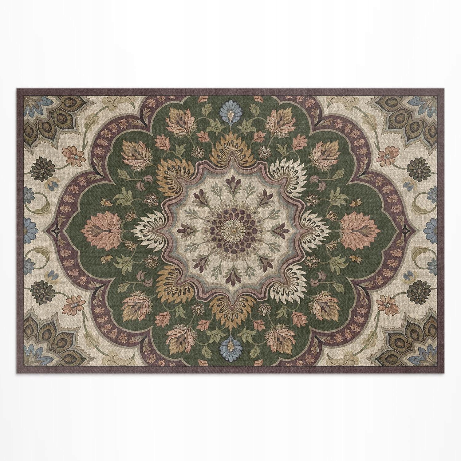 Vinylový koberec s potlačou do záhrady Kvety v štýle art nouveau 180 x 120 cm